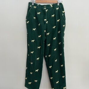 Women’s vintage Orvis Corduroy Embroidered Golden Retriever Pants size 12p